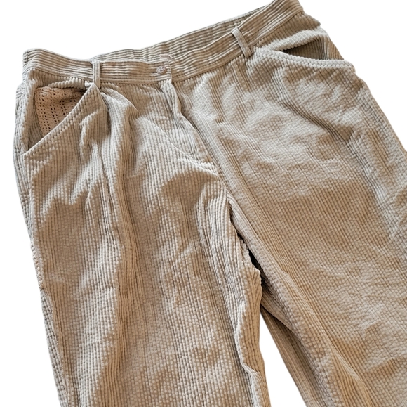 J. JILL CROCHET DETAIL SOFT CORDUROY PAINTERS PANTS - Picture 3 of 10